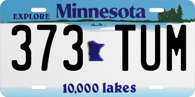 MN license plate 373TUM