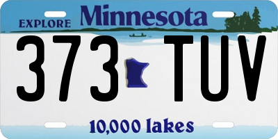 MN license plate 373TUV