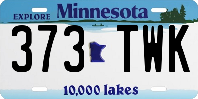MN license plate 373TWK