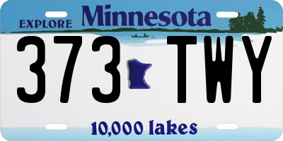 MN license plate 373TWY