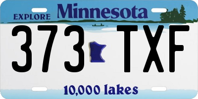 MN license plate 373TXF