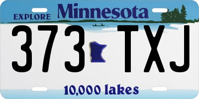 MN license plate 373TXJ