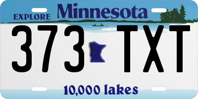 MN license plate 373TXT