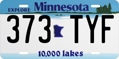 MN license plate 373TYF