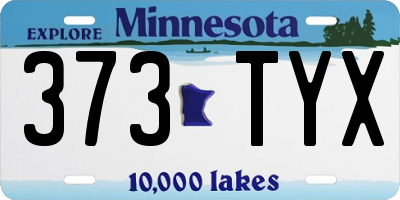 MN license plate 373TYX