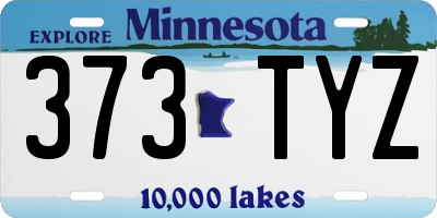 MN license plate 373TYZ
