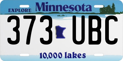 MN license plate 373UBC