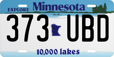 MN license plate 373UBD