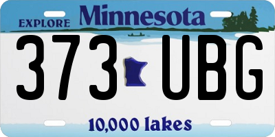 MN license plate 373UBG