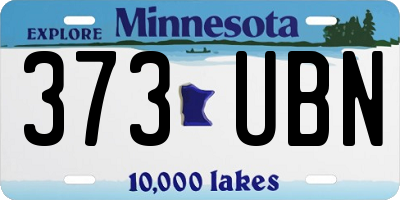 MN license plate 373UBN