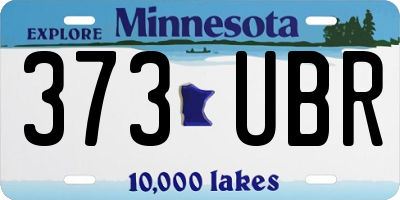 MN license plate 373UBR