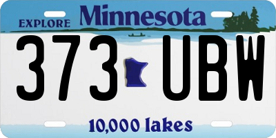 MN license plate 373UBW