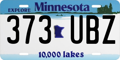 MN license plate 373UBZ