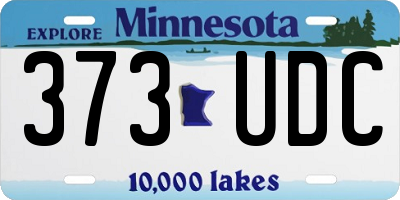 MN license plate 373UDC
