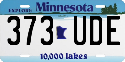 MN license plate 373UDE