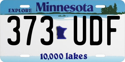 MN license plate 373UDF