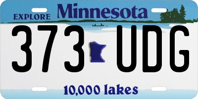 MN license plate 373UDG
