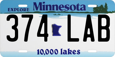 MN license plate 374LAB