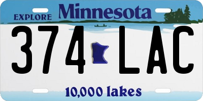 MN license plate 374LAC