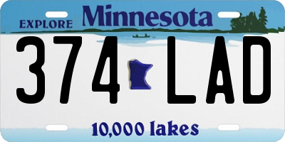 MN license plate 374LAD