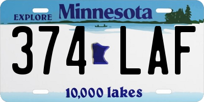 MN license plate 374LAF