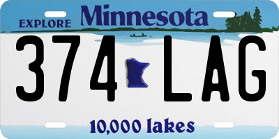 MN license plate 374LAG