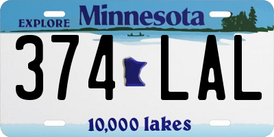 MN license plate 374LAL