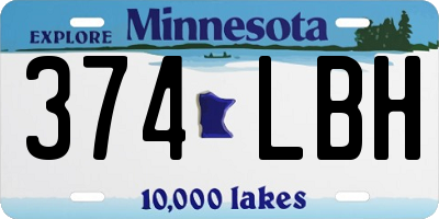 MN license plate 374LBH