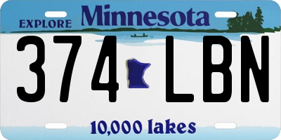 MN license plate 374LBN