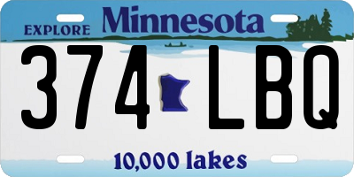 MN license plate 374LBQ