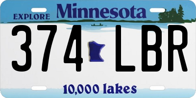 MN license plate 374LBR