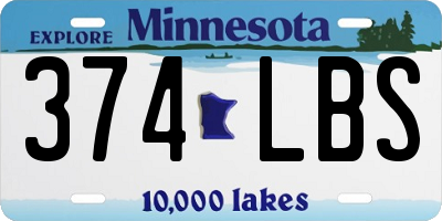 MN license plate 374LBS