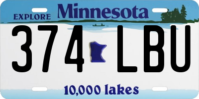 MN license plate 374LBU