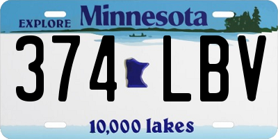 MN license plate 374LBV