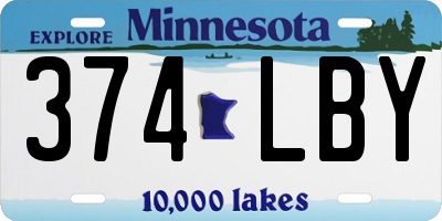 MN license plate 374LBY
