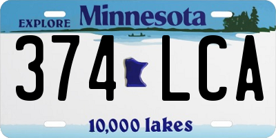 MN license plate 374LCA