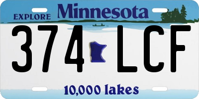 MN license plate 374LCF