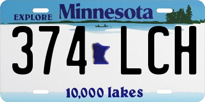 MN license plate 374LCH