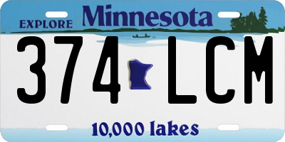 MN license plate 374LCM