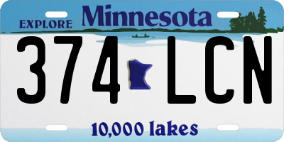 MN license plate 374LCN
