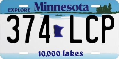 MN license plate 374LCP