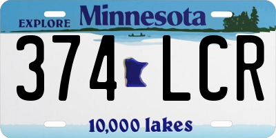 MN license plate 374LCR