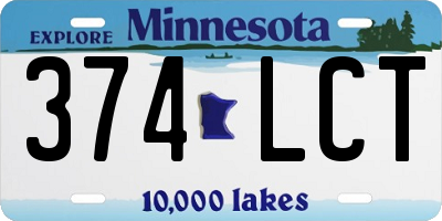 MN license plate 374LCT