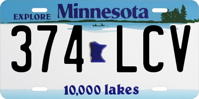 MN license plate 374LCV