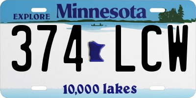 MN license plate 374LCW