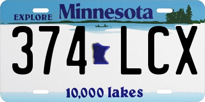 MN license plate 374LCX