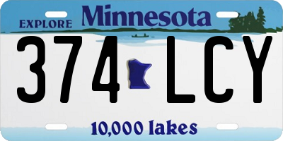 MN license plate 374LCY