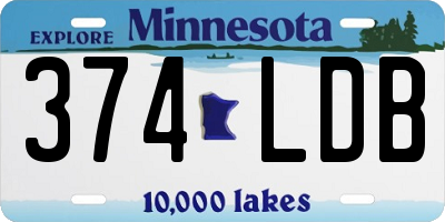 MN license plate 374LDB