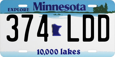 MN license plate 374LDD