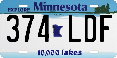 MN license plate 374LDF